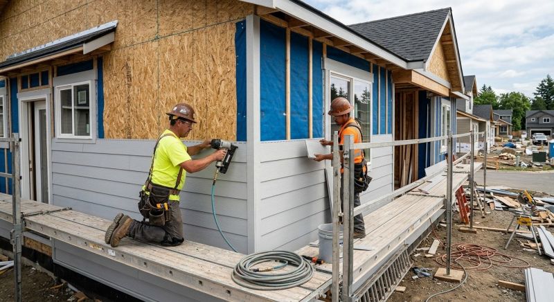 Our team working on Siding Service projects in Milton, VT