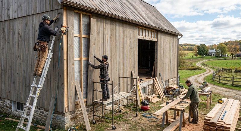 Barn Wood Siding Installation in Milton, VT