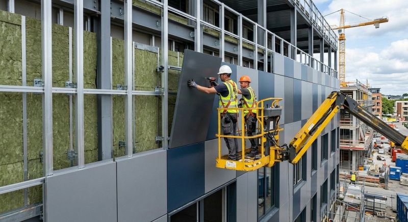 Facade Cladding Installation in Milton, VT