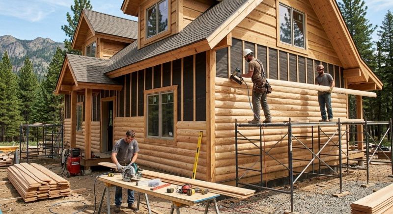 Log Siding Replacement in Milton, VT