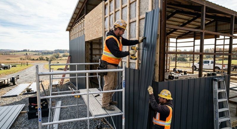 Metal Barn Siding Installation in Milton, VT