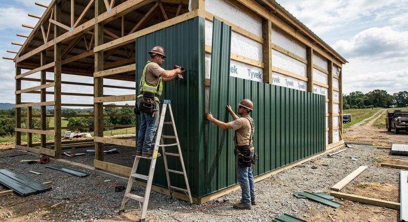 Pole Barn Siding Installation in Milton, VT
