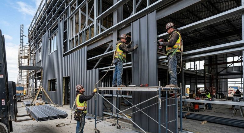 Steel Cladding Installation in Milton, VT