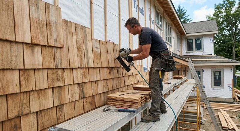 Wood Shake Siding Installation in Milton, VT